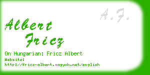 albert fricz business card